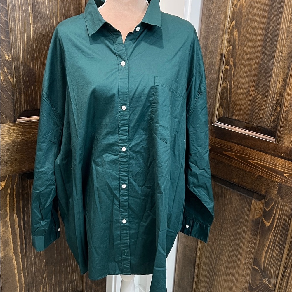 NWT Old Navy Deep Green Boyfriend Shirt